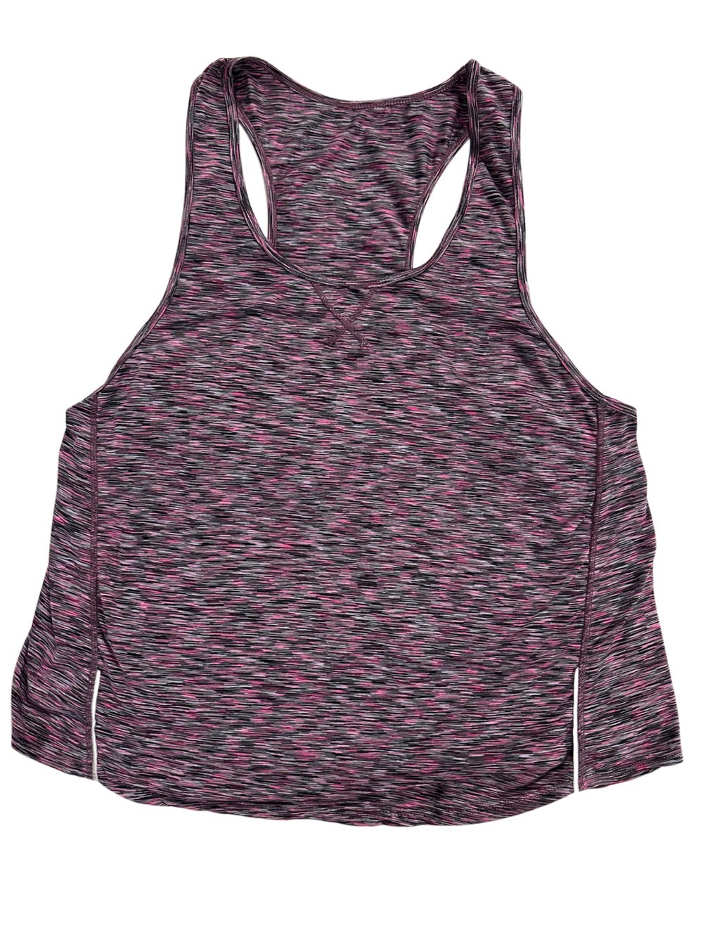 Black and Purple Space Dye Racerback Athletic Tank Top Womens XL